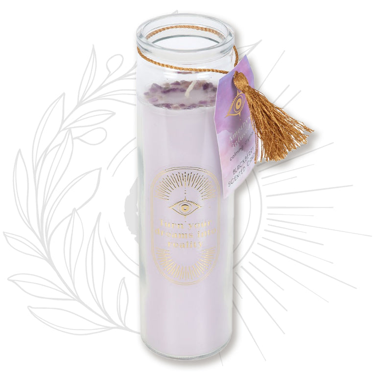 BOUGIES | Bougie tube Votive YOUR DREAMS Mûre sauvage et Amethyste
