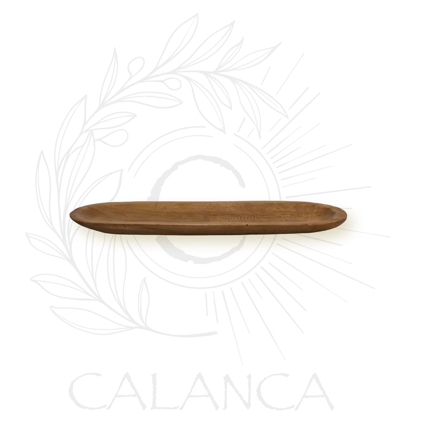 ART DE LA TABLE | Plateau Décoratif Long en Bois OVALE