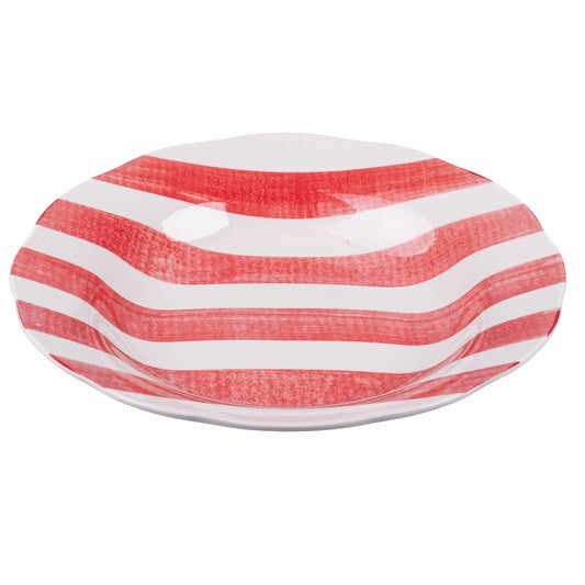 ART DE LA TABLE | DOLCE VITA ASSIETTE CREUSE RAYÉE ROUGE