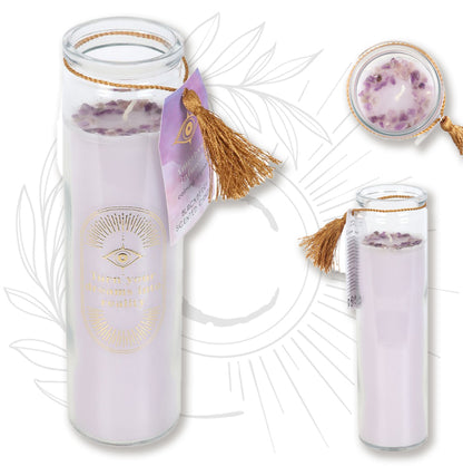 BOUGIES | Bougie tube Votive YOUR DREAMS Mûre sauvage et Amethyste