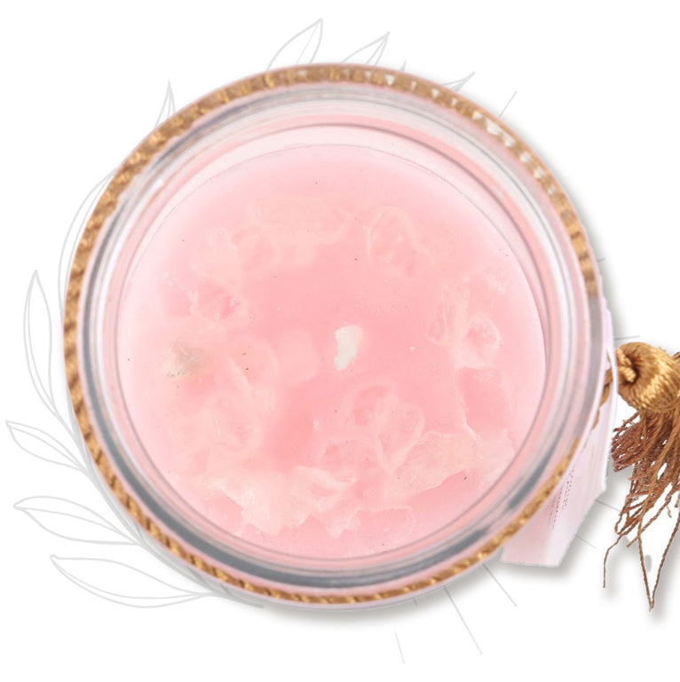 BOUGIES | Bougie tube Votive LAISSE TOI BRILLER Rose & Quartz rose