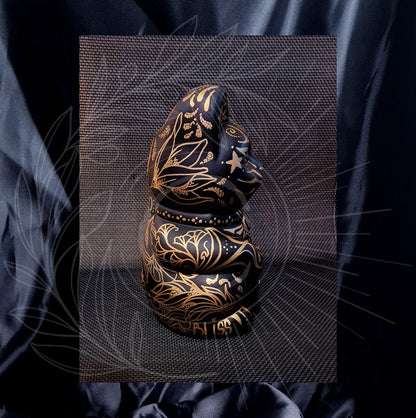 MAMMA SHULTZ® DÉCORATION | MANEKI NEKO Luckycat Chinois Noir & Or pièce unique numérotée